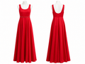 Robe longue rouge écarlate à taille bijou