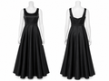 Robe longue noire satinée à taille bijou