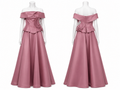 Ensemble-robe vieux rose poudré à col Bardot