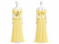 Robe jaune vanille à corsage péplum floral