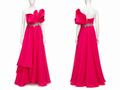 Robe fuchsia couture à bustier sculptural